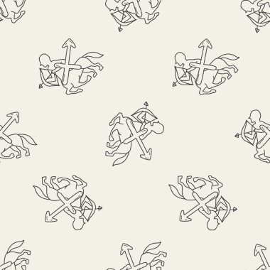 sagittariu takımyıldızı doodle Dikişsiz desen arka plan