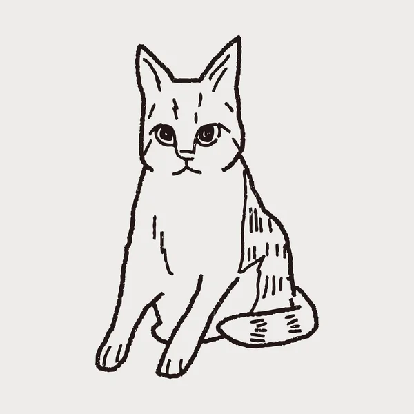 Кішка doodle креслення — стоковий вектор
