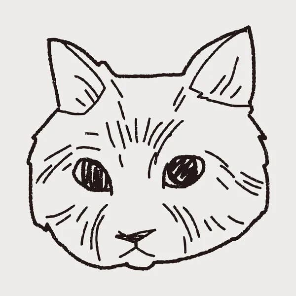 Desenho doodle gato — Vetor de Stock