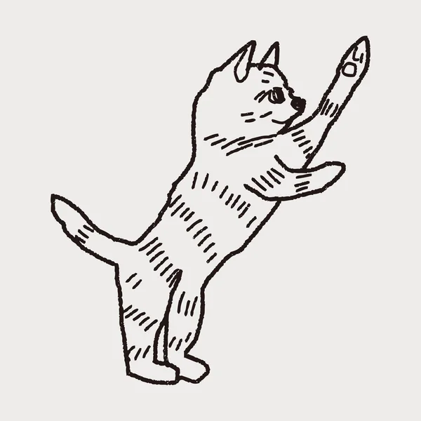 Desenho doodle gato — Vetor de Stock