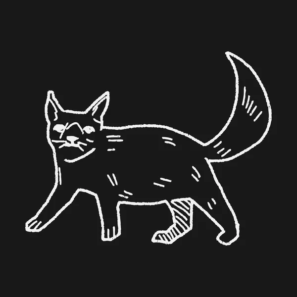 Desenho doodle gato —  Vetores de Stock