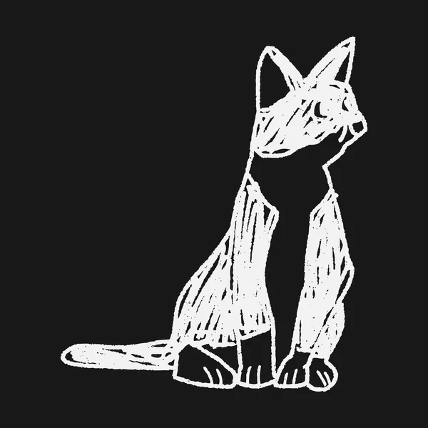 Desenho doodle gato — Vetor de Stock