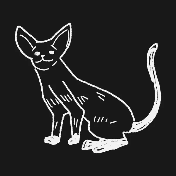 Disegno scarabocchio gatto — Vettoriale Stock