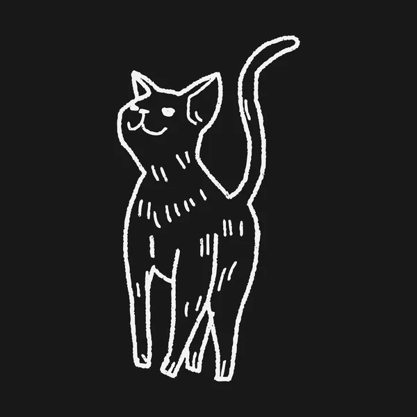 Desenho doodle gato — Vetor de Stock