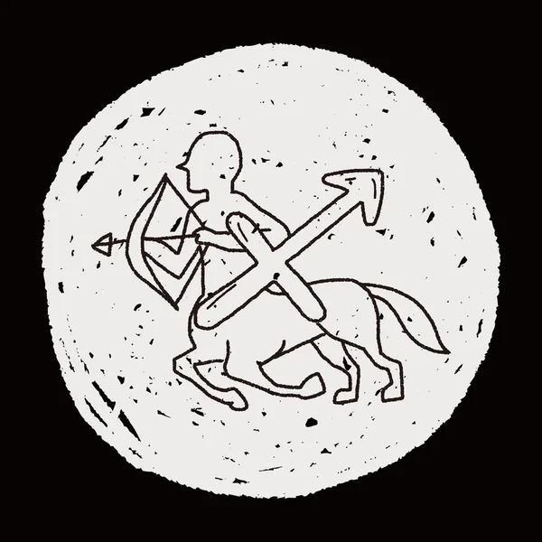Sagittariu takımyıldızı doodle — Stok Vektör