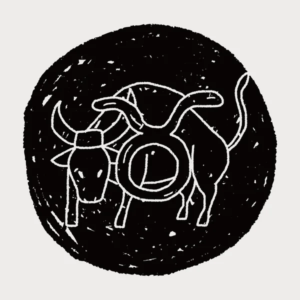 Doodle Constellation du Taureau — Image vectorielle