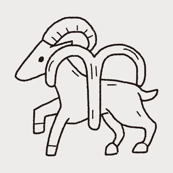 Koç takımyıldızı doodle — Stok Vektör