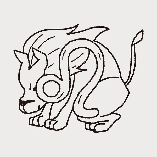 Aslan takımyıldızı doodle — Stok Vektör