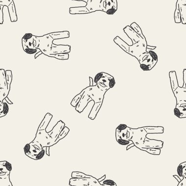 köpek doodle Dikişsiz desen arka plan