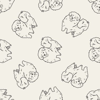 köpek doodle Dikişsiz desen arka plan
