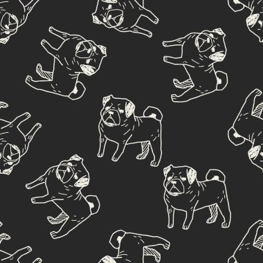 köpek doodle Dikişsiz desen arka plan