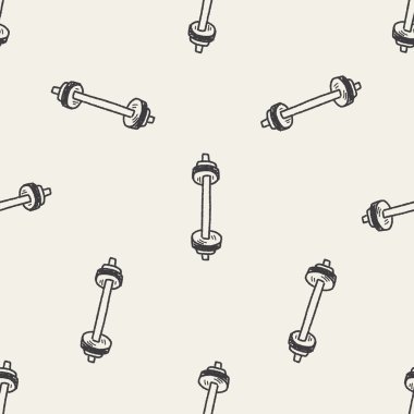 Dumbbell fitness doodle Dikişsiz desen arka plan