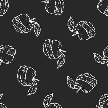 Sağlık yemek doodle Dikişsiz desen arka plan
