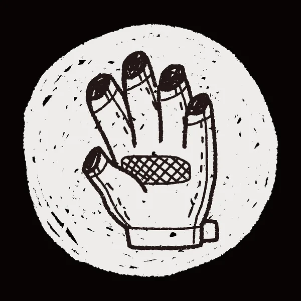 Fiets handschoen doodle — Stockvector