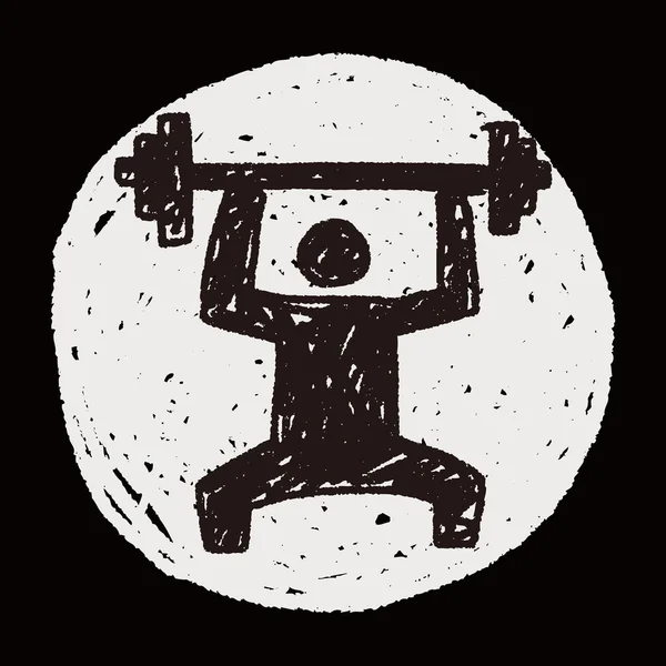 Gewichtheffen doodle — Stockvector