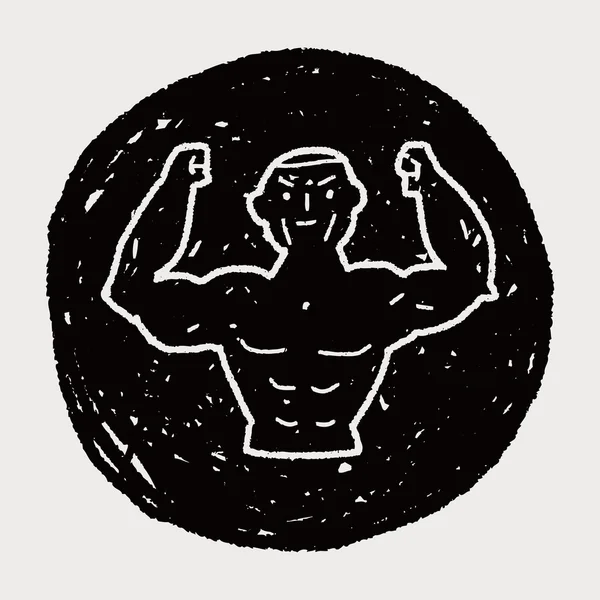 Forte doodle musculaire — Image vectorielle