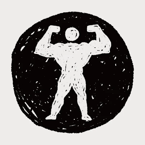 Garabato muscular fuerte — Archivo Imágenes Vectoriales