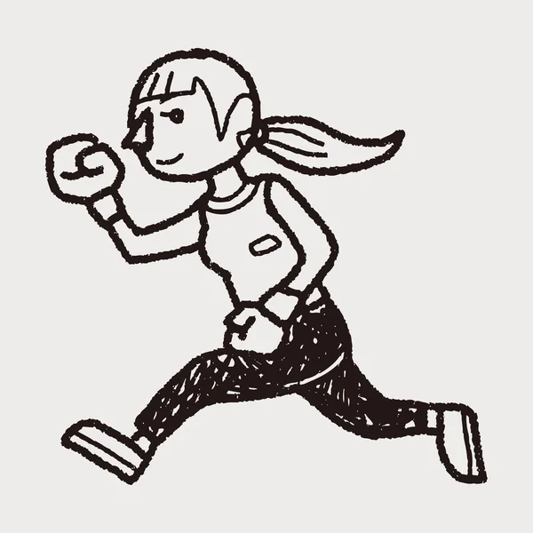 Running Doodle — Stockvektor