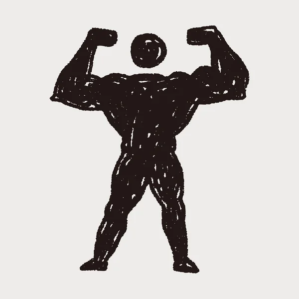 Forte doodle musculaire — Image vectorielle