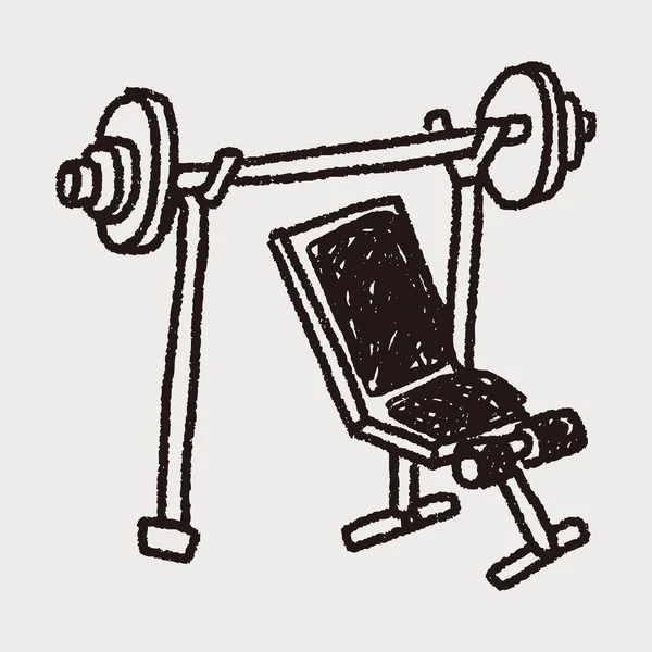 Doodle fitness manubrio — Vettoriale Stock