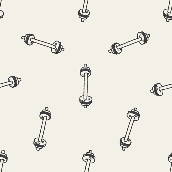 Kurzhantel Fitness Doodle nahtlose Muster Hintergrund — Stockvektor
