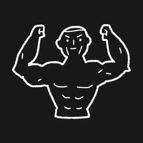 Garabato muscular fuerte — Vector de stock