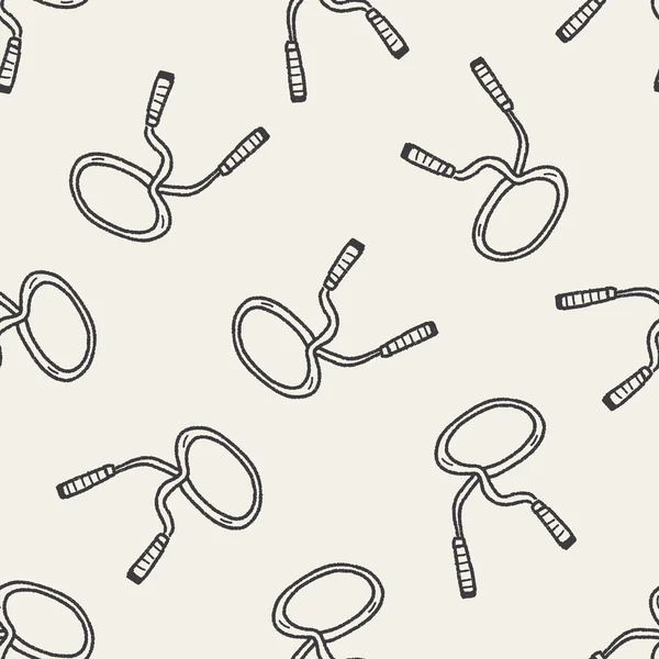 Rope skipping doodle naadloze patroon achtergrond — Stockvector