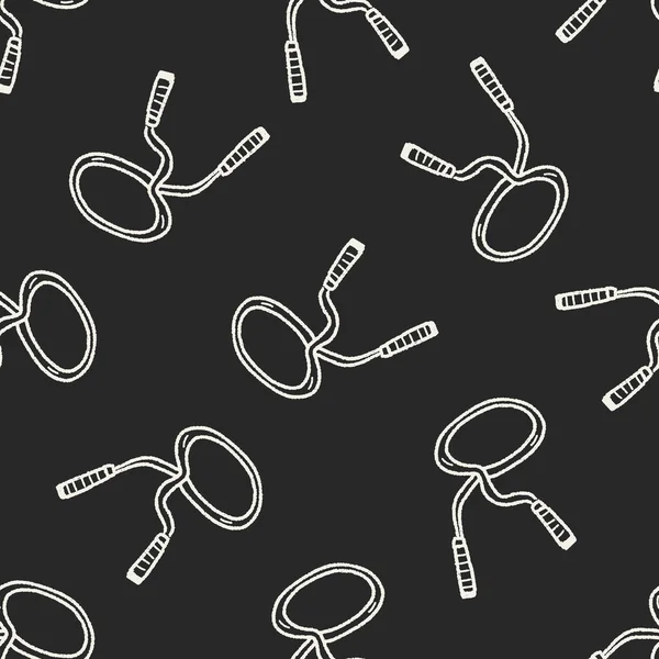 Rope Skipping Doodle nahtlose Muster Hintergrund — Stockvektor