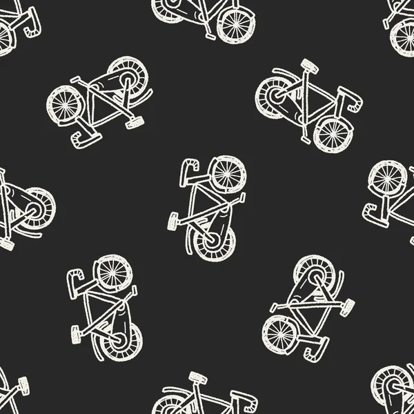 Велосипед каракули бесшовный фон шаблона — стоковый вектор