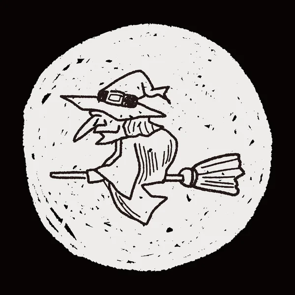Cadı doodle — Stok Vektör