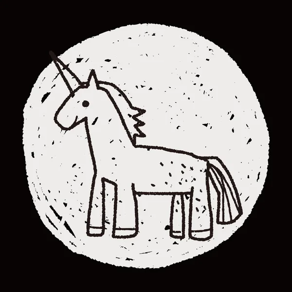 Unicorn doodle — Vector de stoc
