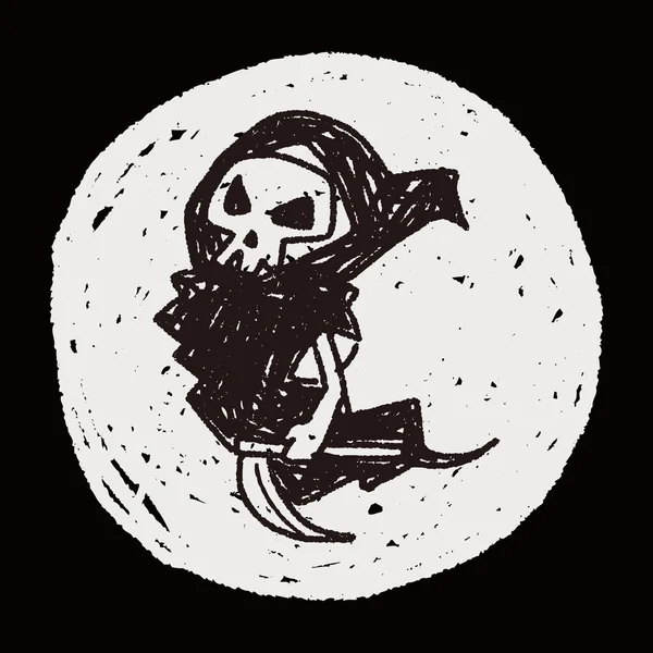 Grim reaper doodle — Stockvector