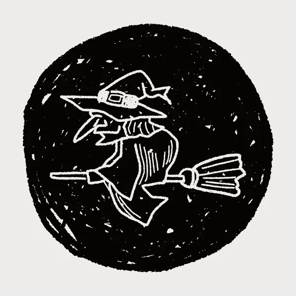 Cadı doodle — Stok Vektör