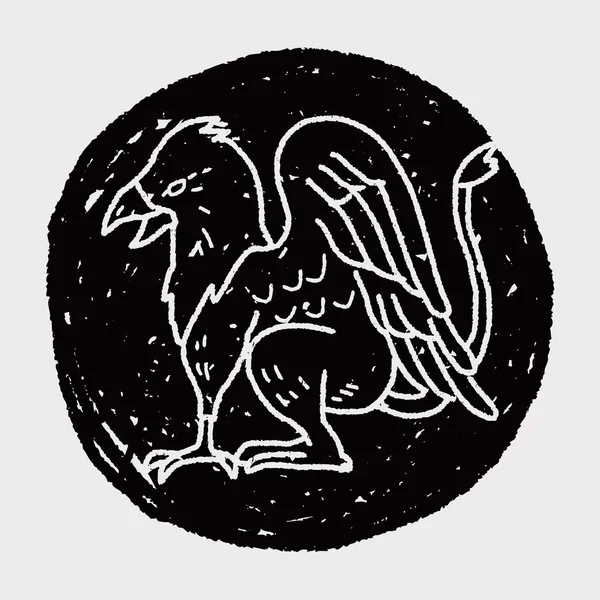 Griffin doodle — стоковый вектор