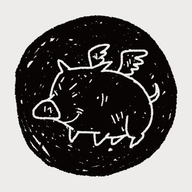 uçan domuz doodle