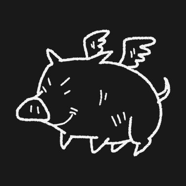 uçan domuz doodle
