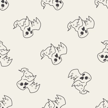 hayalet doodle Dikişsiz desen arka plan