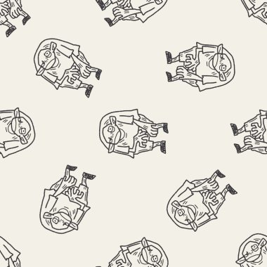 canavar doodle Dikişsiz desen arka plan