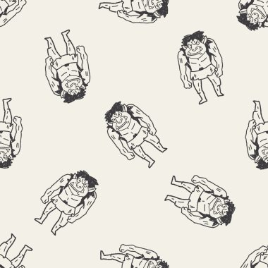 canavar doodle Dikişsiz desen arka plan