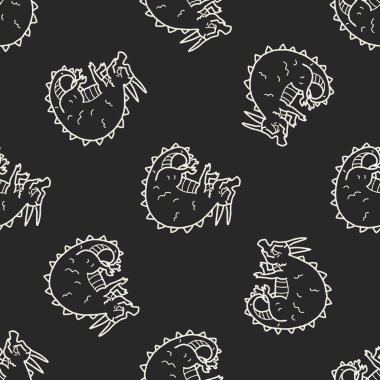 ejderha doodle Dikişsiz desen arka plan