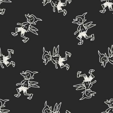 Elf doodle Dikişsiz desen arka plan