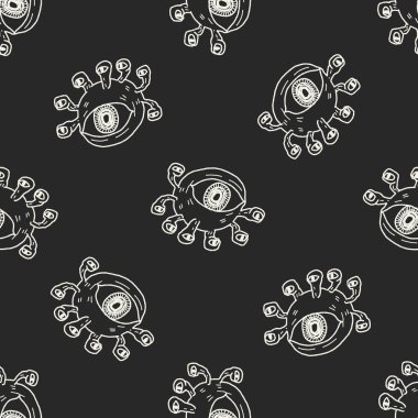 canavar doodle Dikişsiz desen arka plan