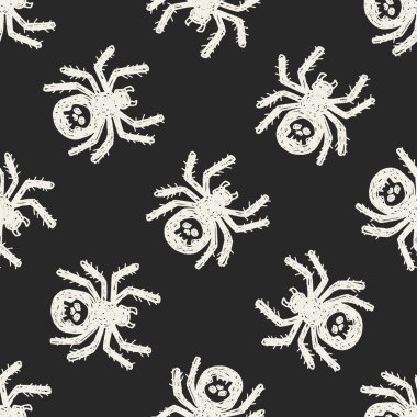 örümcek doodle Dikişsiz desen arka plan