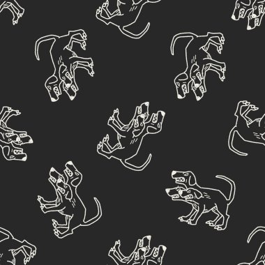 Cerberus doodle Dikişsiz desen arka plan
