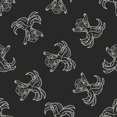 canavar doodle Dikişsiz desen arka plan