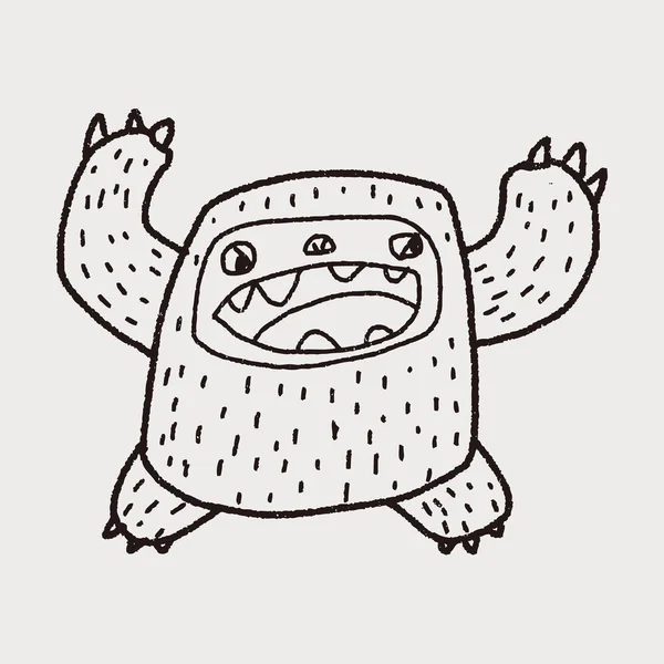 Doodle monstro —  Vetores de Stock