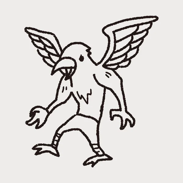 Griffin doodle — Stockový vektor