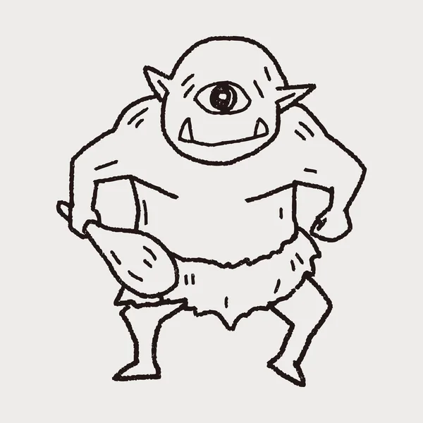 Doodle de ogre gigante —  Vetores de Stock