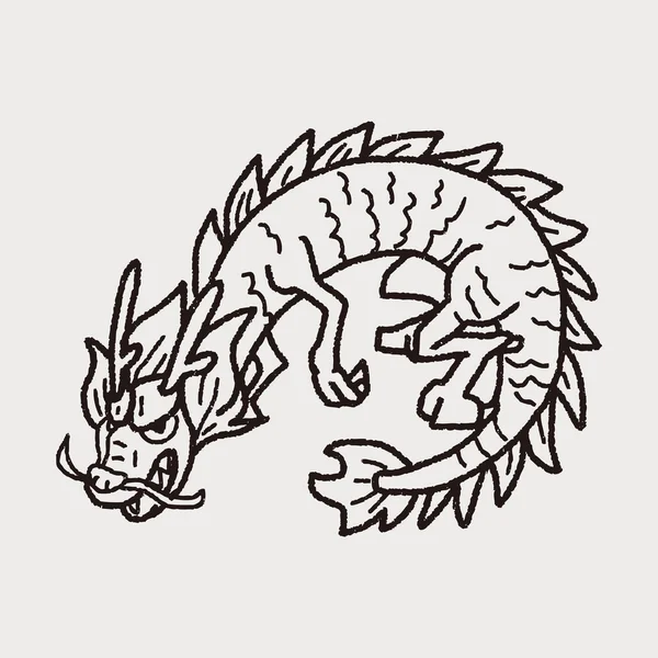 Chinese draak doodle — Stockvector