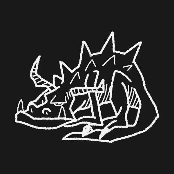 Garabato de dragón — Vector de stock
